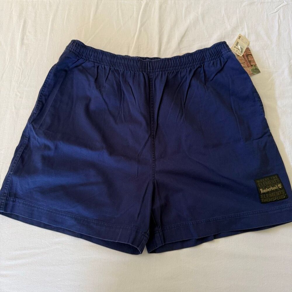 Timberland Weathergear | Vintage Cotton Pull-On Shorts NWT | Blue Elastic Waist